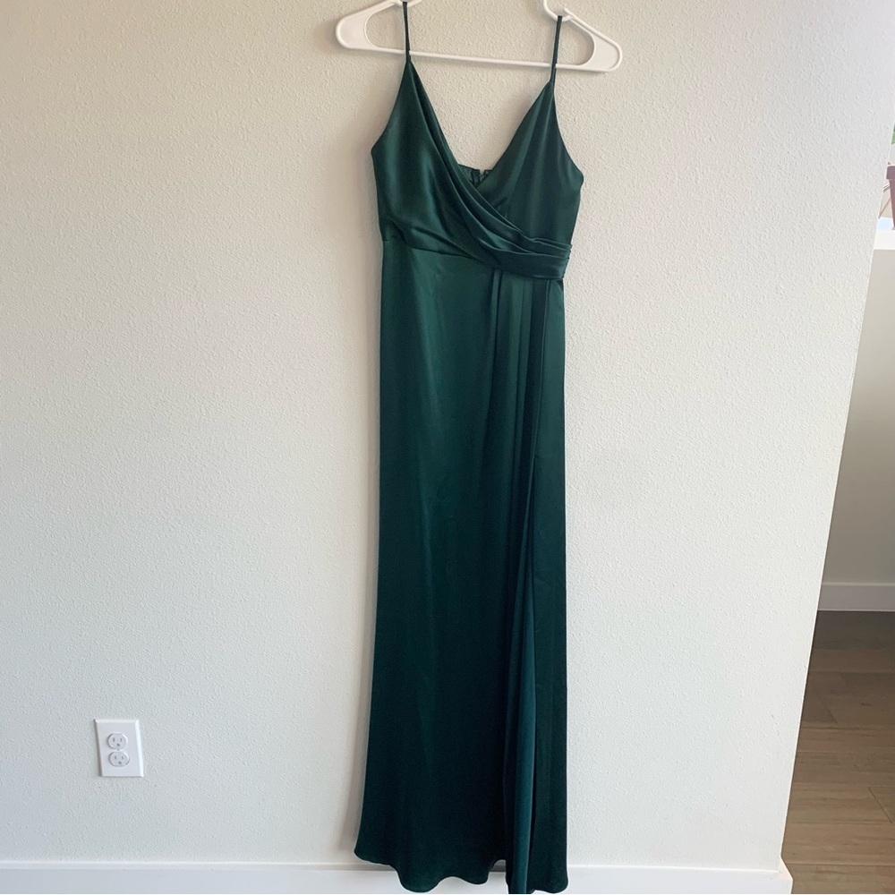 Revolve Jill Jill Stuart Wrap Front Gown in Spruce Color Dark Green
